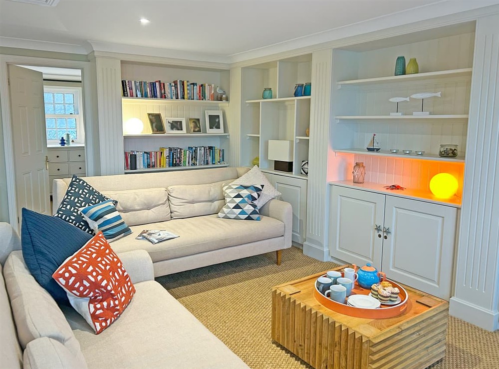 Living area at Trevennen West in St Mawes, near Falmouth, Cornwall