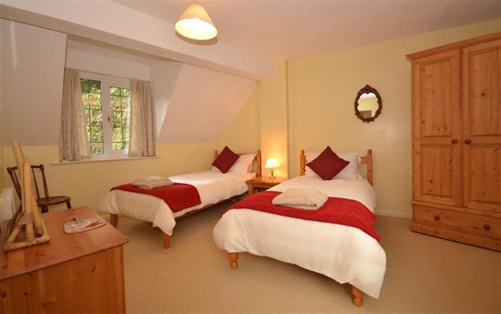One of the bedrooms at Treverbyn Vean Lodge  & Stable in St Neot
