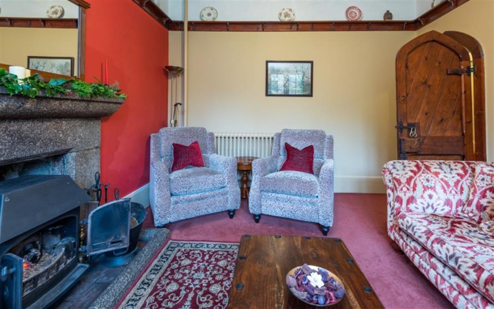 This is the living room at Treverbyn Vean Lodge in St Neot