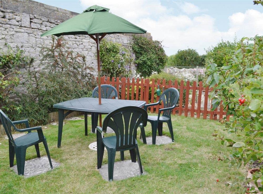 Sitting-out-area at Trevina in Portland, near Weymouth, Dorset