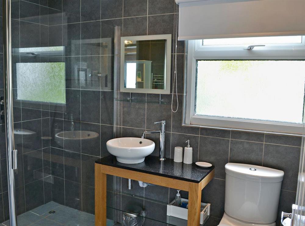 Modern style wet room at Trevone in St Merryn, near Padstow, Cornwall