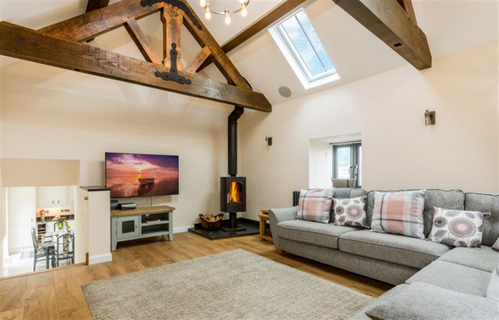 The bright and comfortable lounge at Trewethan Barn, Tintagel