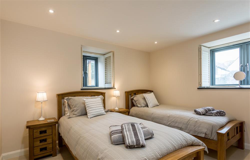 The twin bedroom at Trewethan Barn, Tintagel