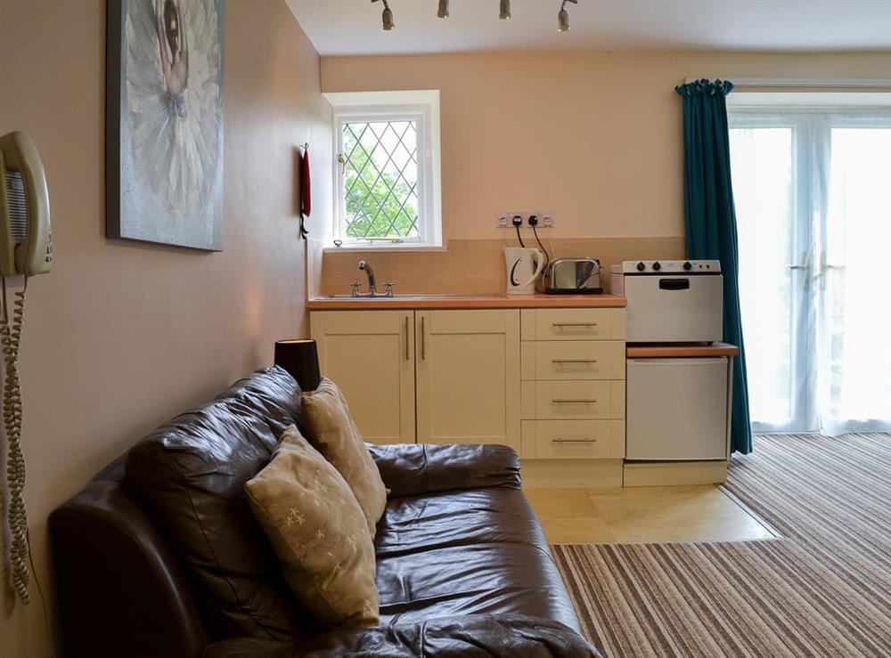 Delightful open plan living area with compact kitchen area at Lee Studio, 