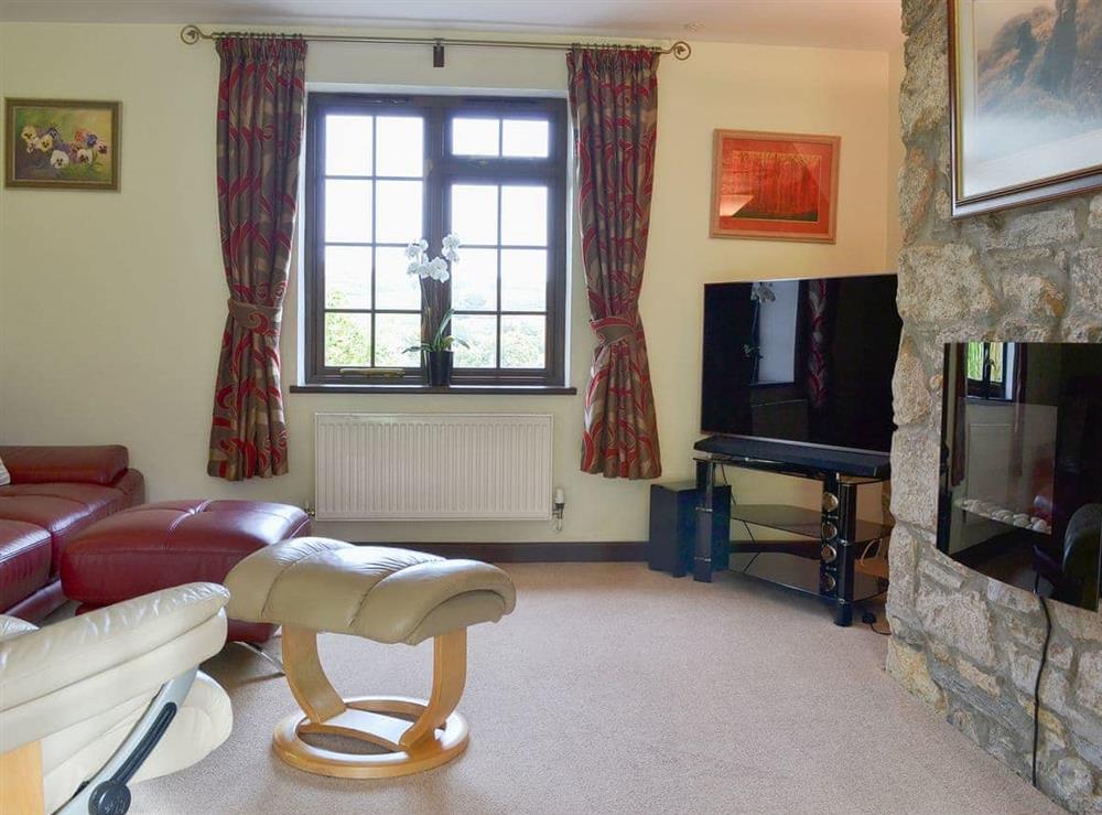 Spacious living area at Tripp Cottage in St Neot, near Liskeard, Cornwall