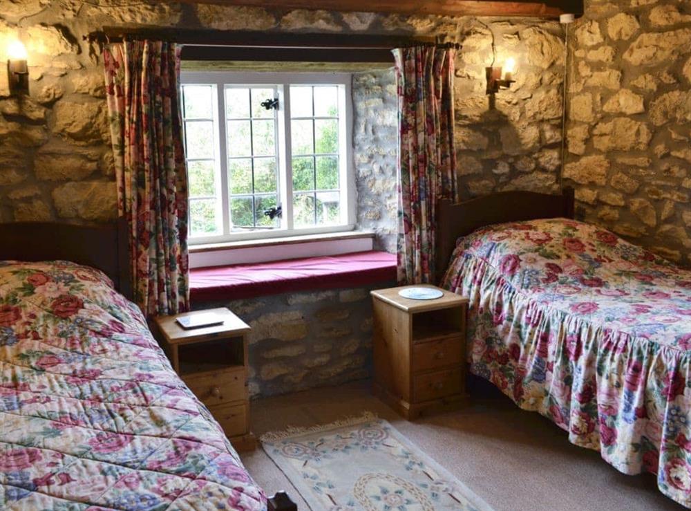 Twin bedroom at Tripps Farm in Alweston, near Sherborne, Dorset