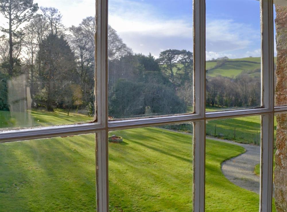 Fantastic views across the garden and grounds at Tristans in Lostwithiel, Cornwall