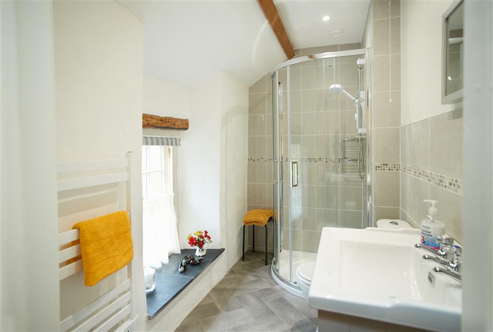 En-suite shower room to bedroom two at Troedrhiwfawr, Aberystwyth