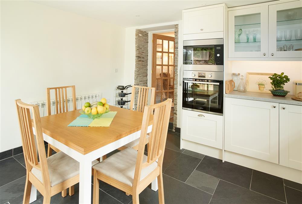 Open-plan kitchen and dining area at Troedrhiwfawr, Aberystwyth
