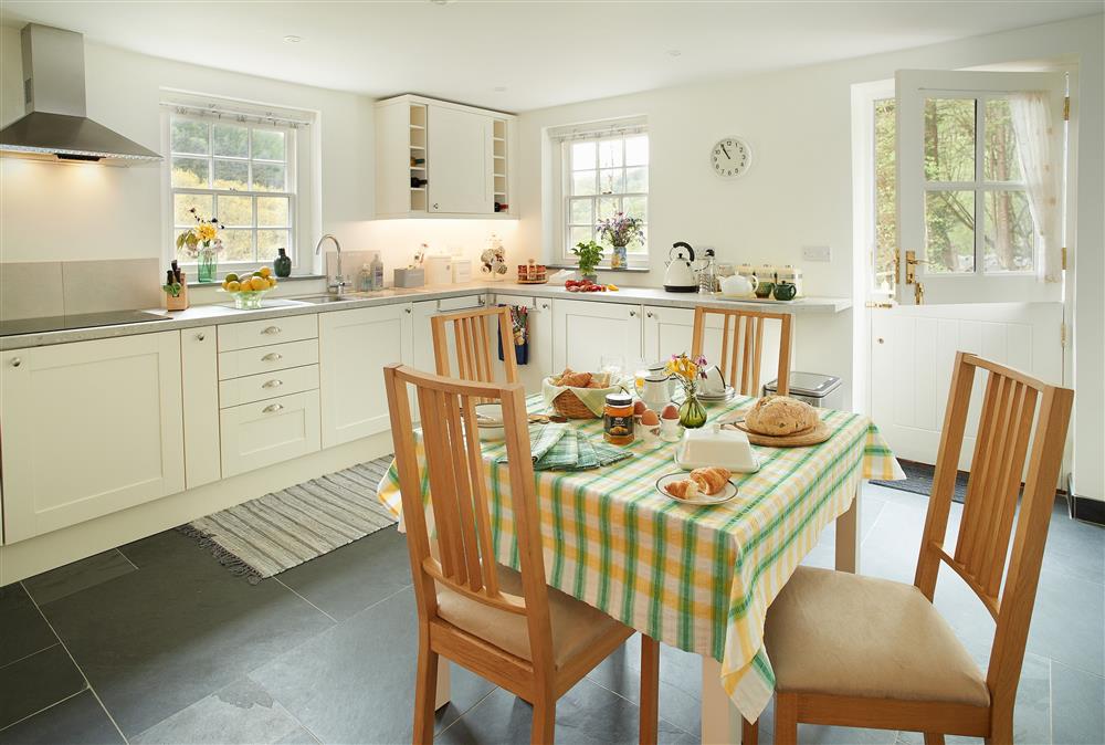 Open-plan, well equipped kitchen and dining area at Troedrhiwfawr, Aberystwyth