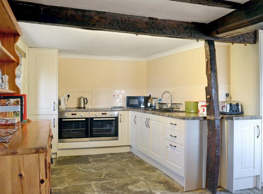 Spacious, farmhouse-style kitchen at Trowley Farmhouse in near Painscastle, Hay-on-Wye, Powys