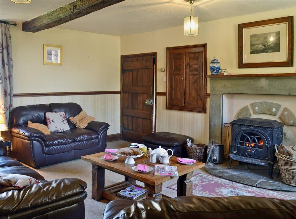Well presented living room at Trowley Farmhouse in near Painscastle, Hay-on-Wye, Powys