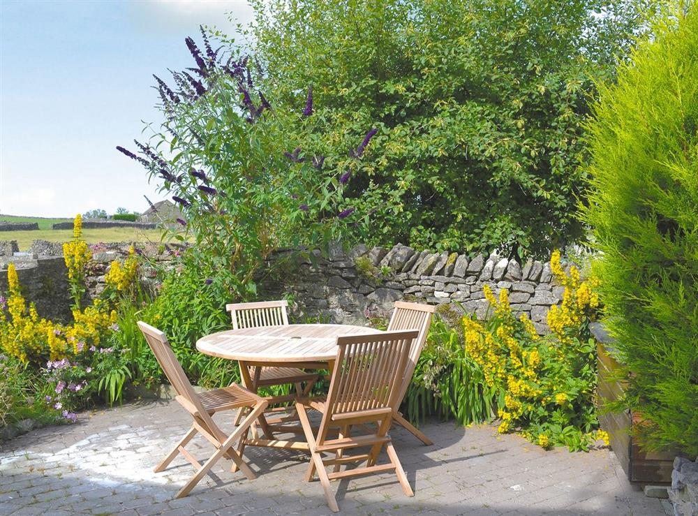 Patio at Tub Cottage in Buxton, Derbyshire
