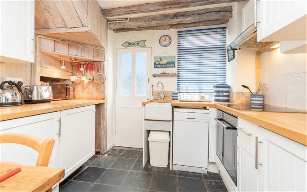 The kitchen  at Tuc Tin Cottage in Looe