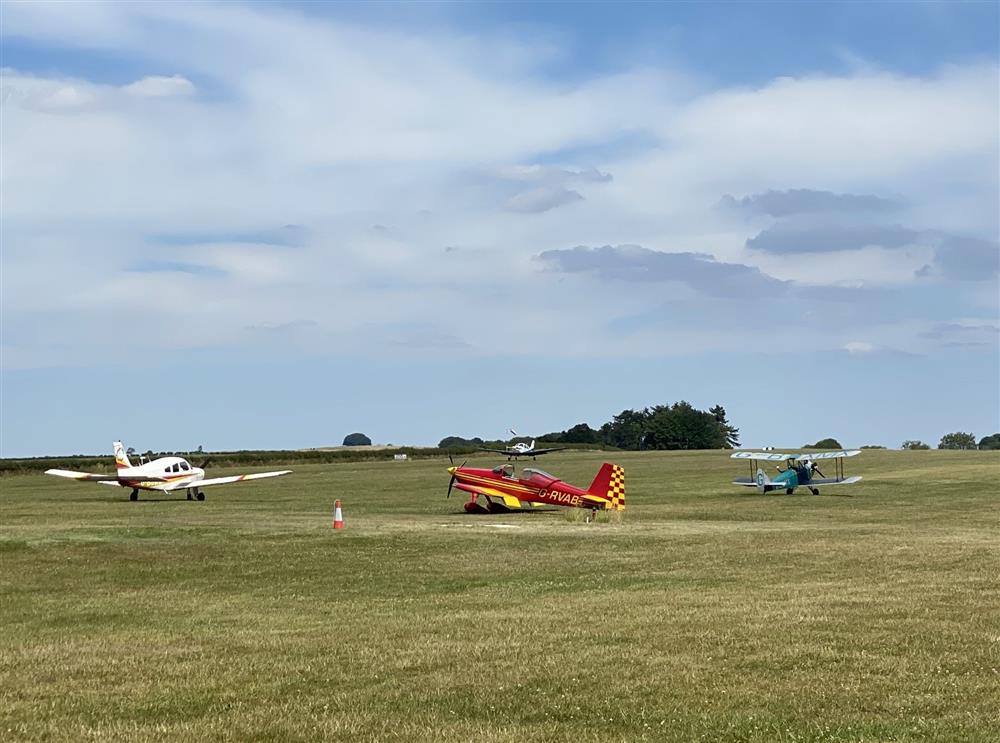 Plane spotting with refreshments in hand is recommended at Compton Abbas Airfield  at Tudor Rose Cottage, Stourpaine