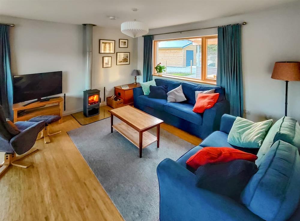 Open plan living space at Tulamain in Ardfern, Argyll