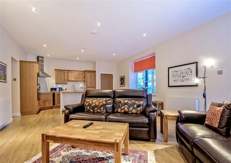 Relax in the living area (photo 2) at Tullich Apartment, Ballater