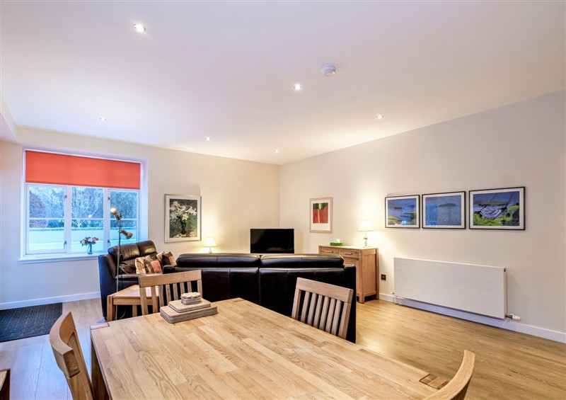 Relax in the living area (photo 3) at Tullich Apartment, Ballater