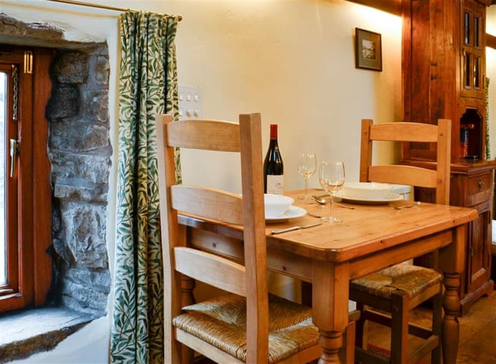 Modest dining area at Turf Cottage in Kettlewell, Morayshire
