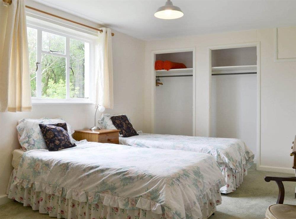 Light and airy twin bedroom at Tutchenor Farm in Patchacott, near Beaworthy, Devon