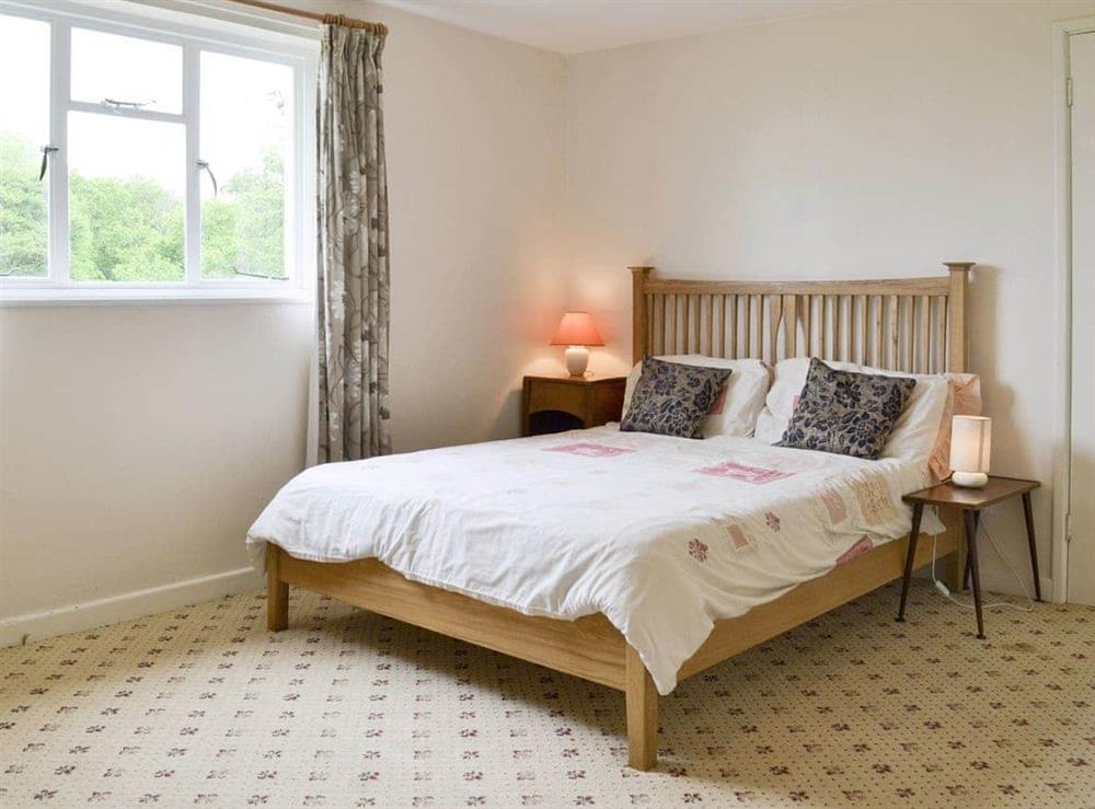 Spacious double bedroom with cot at Tutchenor Farm in Patchacott, near Beaworthy, Devon
