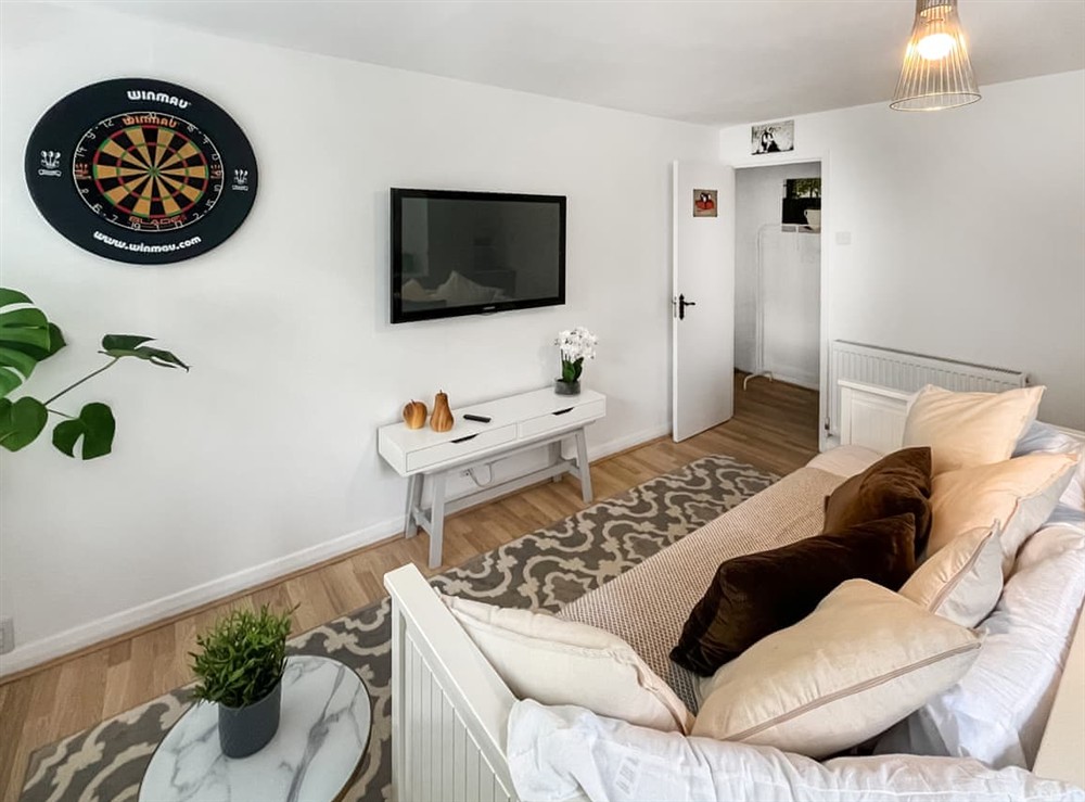 Living area at Twin Pines in Kenley, near Surrey, England