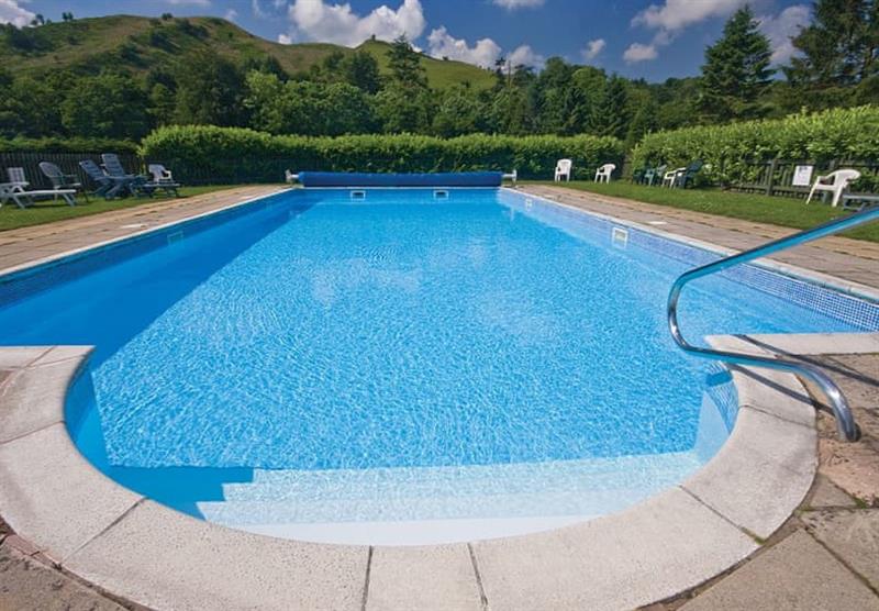 Outdoor pool at Twin Rivers in Welshpool, Powys
