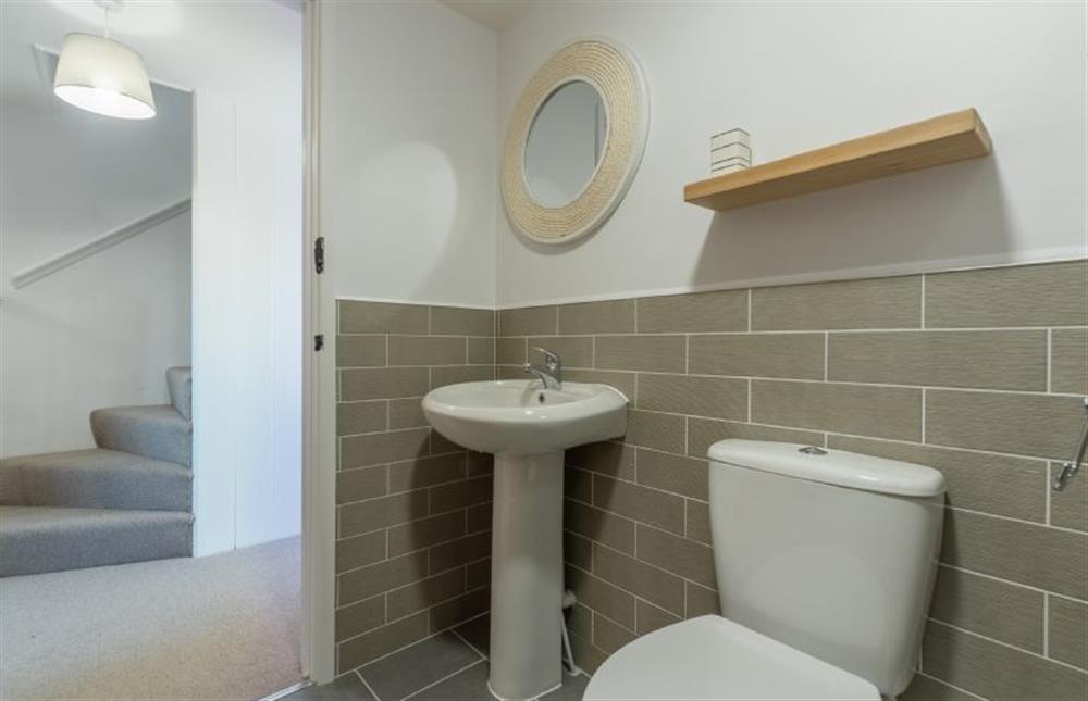 First floor:  Family shower room at Twitchers Cottage, Titchwell near Kings Lynn