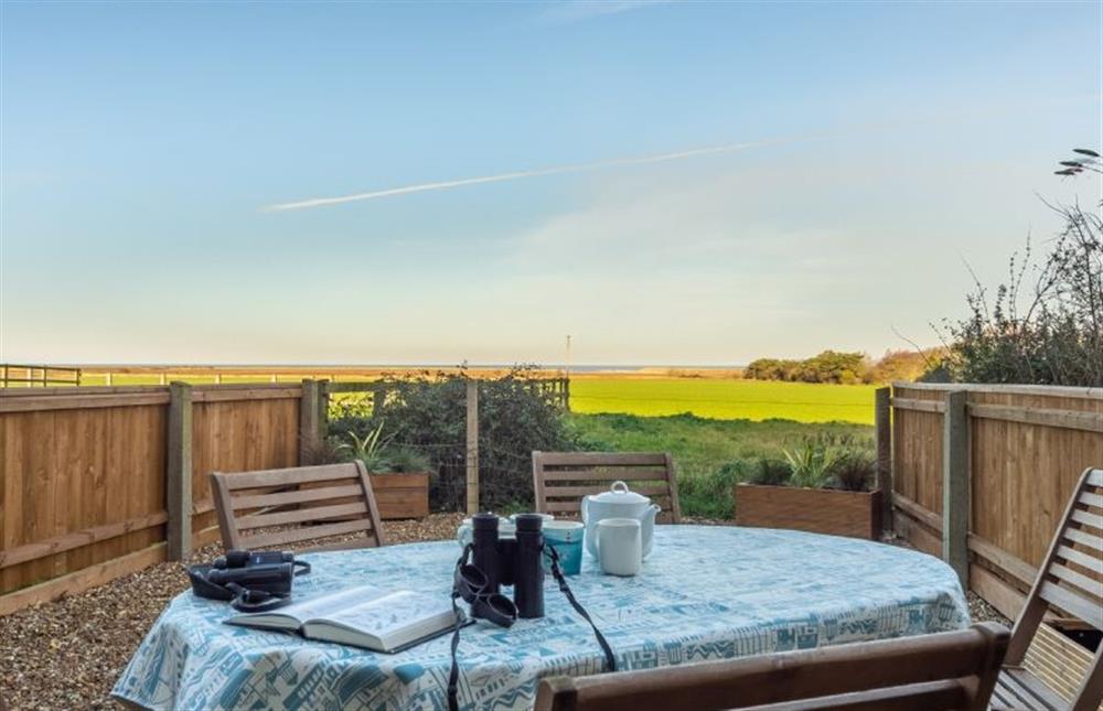 Outside: Rear garden, why not do a spot of birdwatching during your stay? at Twitchers Cottage, Titchwell near Kings Lynn