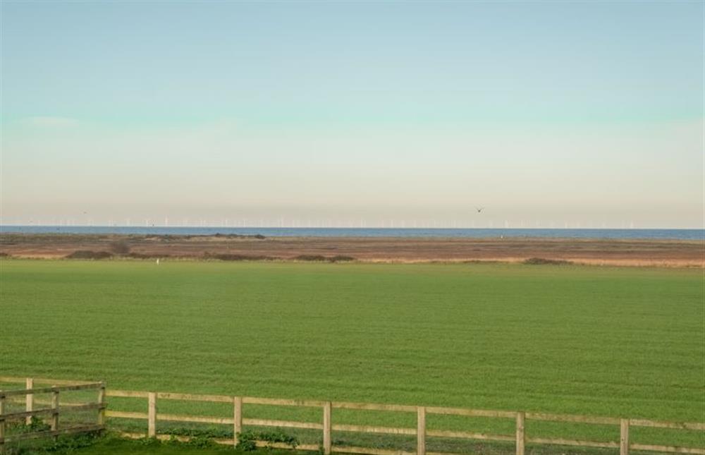 Outside: Views from the cottage towards the sea at Twitchers Cottage, Titchwell near Kings Lynn
