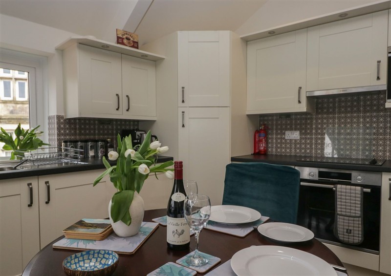 This is the kitchen at Two West End, Bowness-On-Windermere