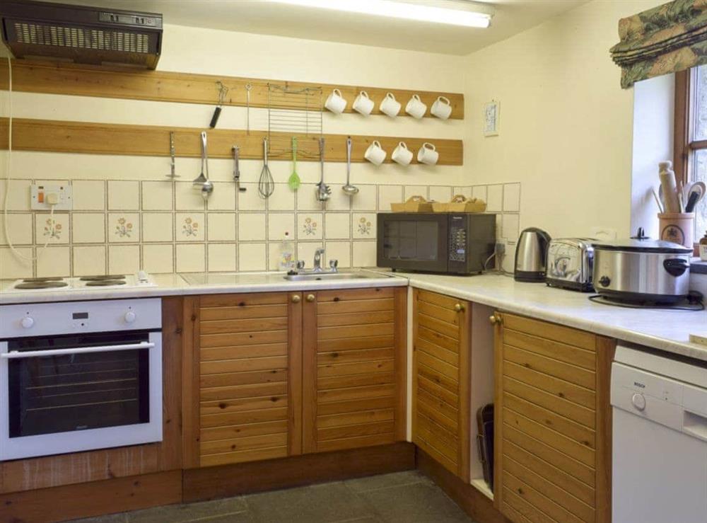 Farmhouse style kitchen area at Ty Bach in Fachongle Ganol, Nr Newport, Pembs., Dyfed