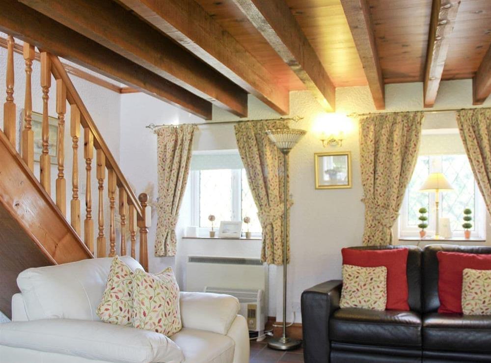 Living room with stairs to upper level at Ty Berllan in Gowerton, Gower., West Glamorgan