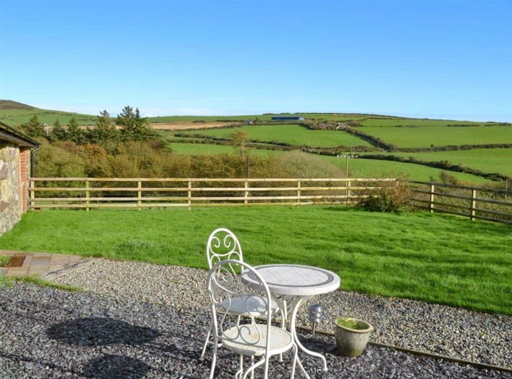 Garden with stunning views of the surrounding countryside at Ty Cam in Nr. Aberdaron, Gwynedd., Great Britain