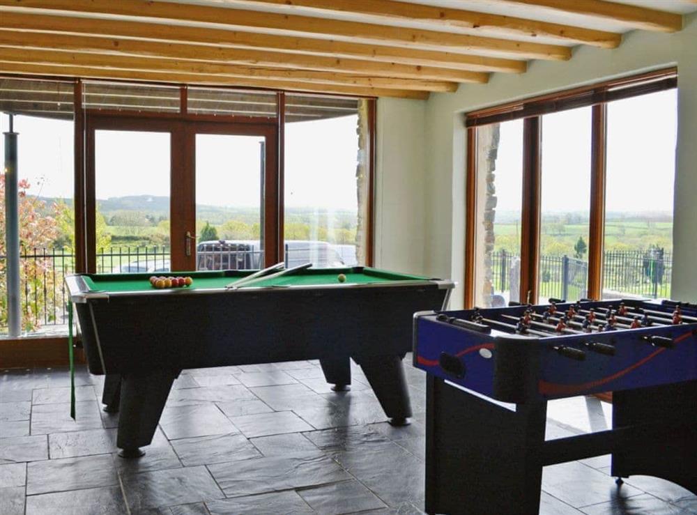 Games room at Ty Cerrig Farmhouse in St Clears, near Laugharne, Dyfed