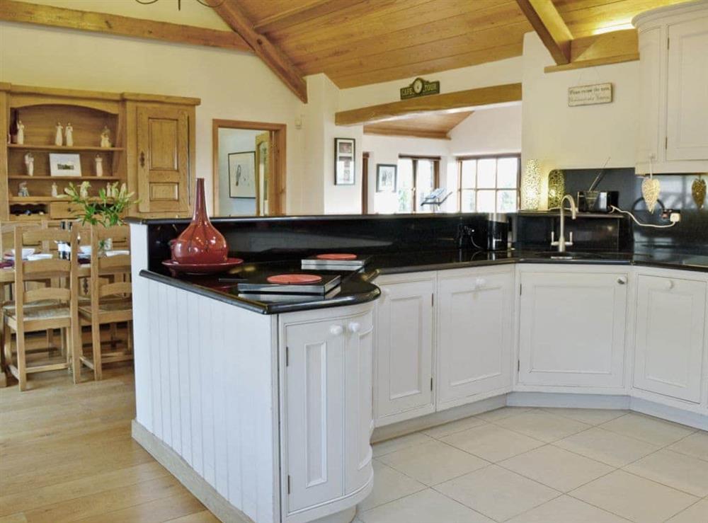 Kitchen/diner at Ty Cerrig Farmhouse in St Clears, near Laugharne, Dyfed