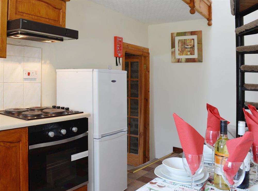 The kitchen area hs a bright and cheery atmosphere at Ty Coch Cottage in Near Aberaeron, Dyfed