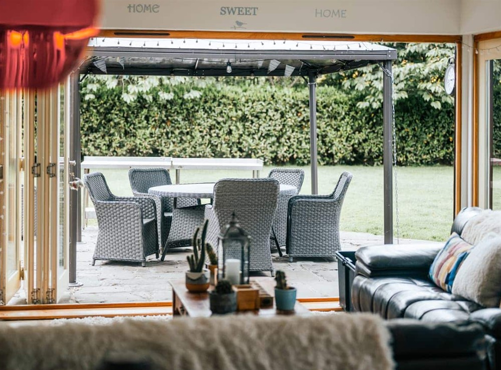 Sitting-out-area at Ty Fferm Bargoed in Aberaeron, Dyfed