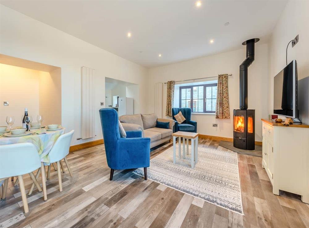 Open plan living space at Ty Gwair in Lampeter, Dyfed