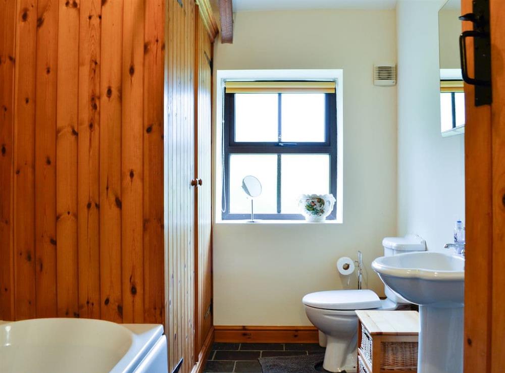 Bathroom with shower attachment at Ty Hir in Pontyates, near Kidwelly, Dyfed