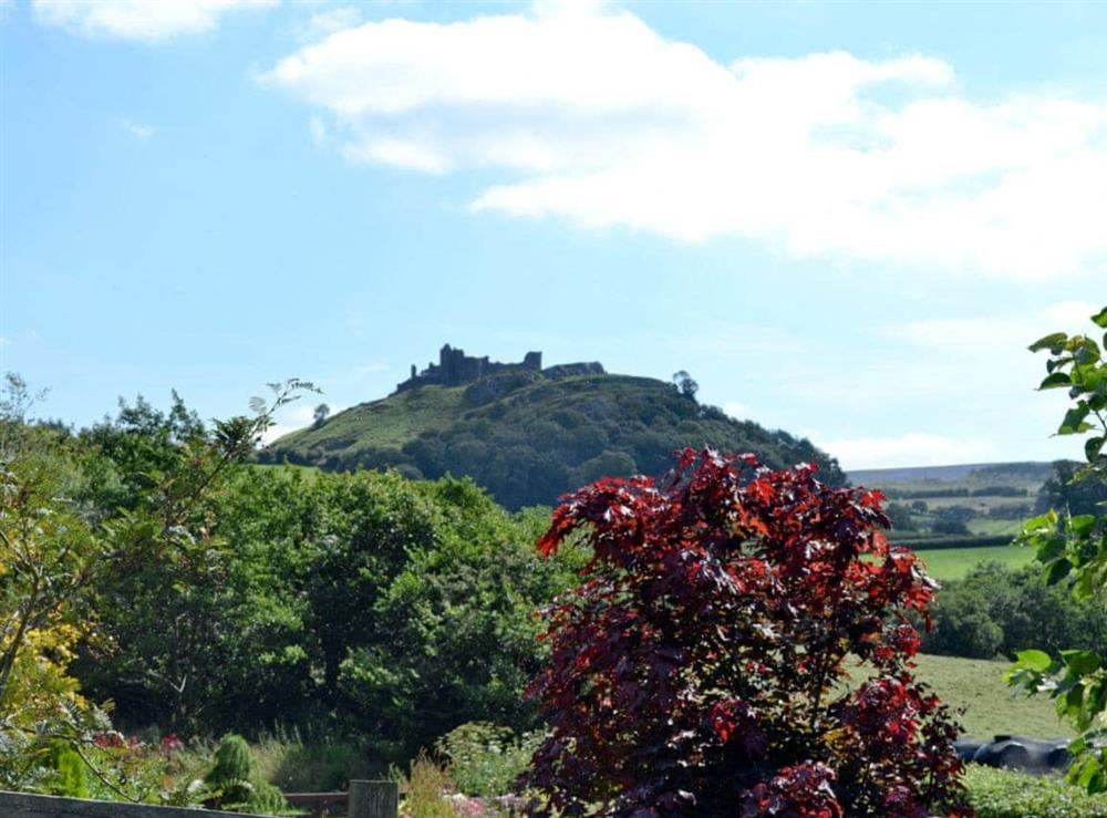 view from property of Carreg Cennen Castle at Ty Isaf Cottage in Trapp, near Llandeilo, Dyfed