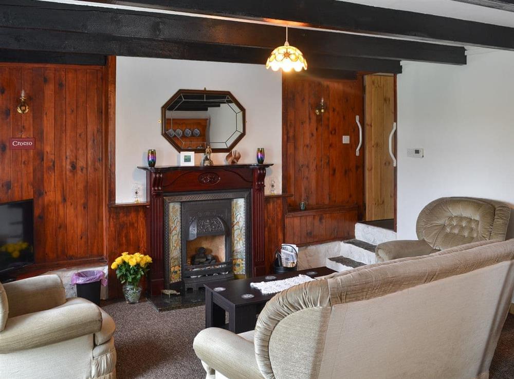 Lounge area at Ty Newydd Green Cottage in Llanfachraeth, near Holyhead, Anglesey, Gwynedd