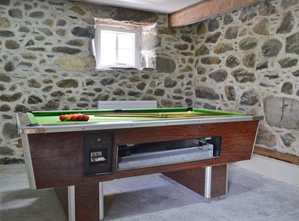 Games room with pool table at Ty Newydd in Llwyngwril, near Aberdovey, Gwynedd