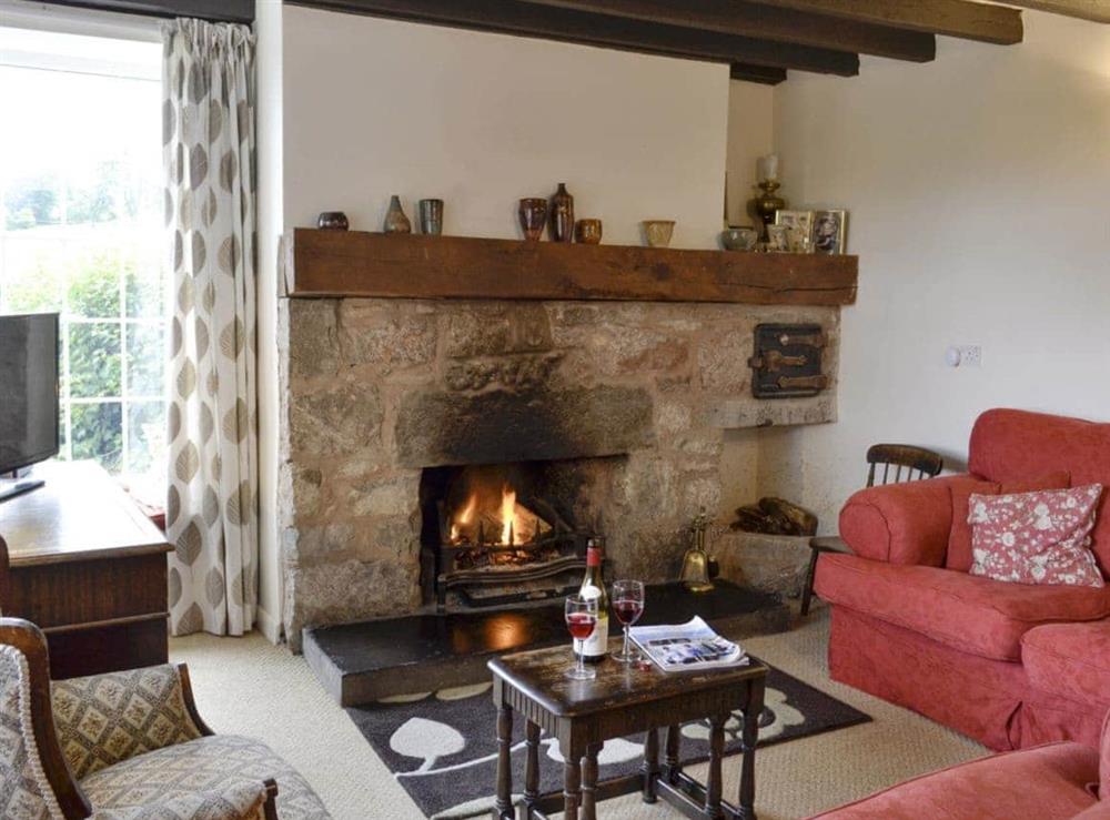 Charming living room with a real fire at Ty Newydd y Graig in Tremeirchion, near St. Asaph, Denbighshire