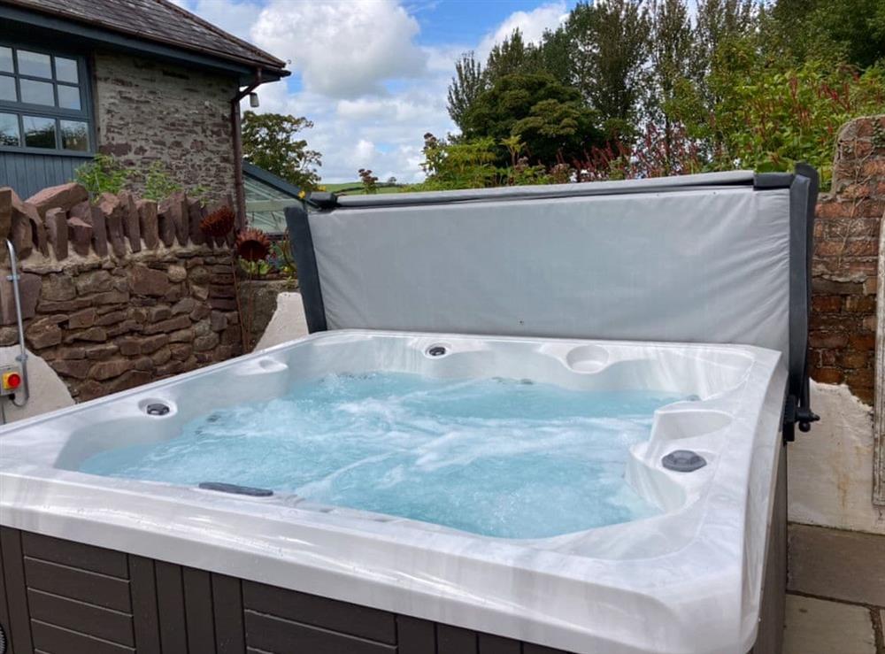Hot tub at Ty Tarw in Llangain, near Carmarthen, Dyfed
