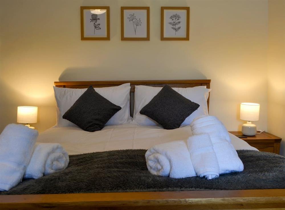 Relaxing bedroom with en-suite at Tyddyn Eli in Llangwm, near Corwen, Clwyd