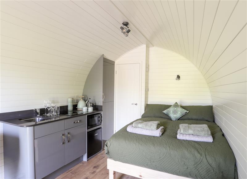 This is the bedroom at Tyddyn Parthle Pod 1, Bontnewydd