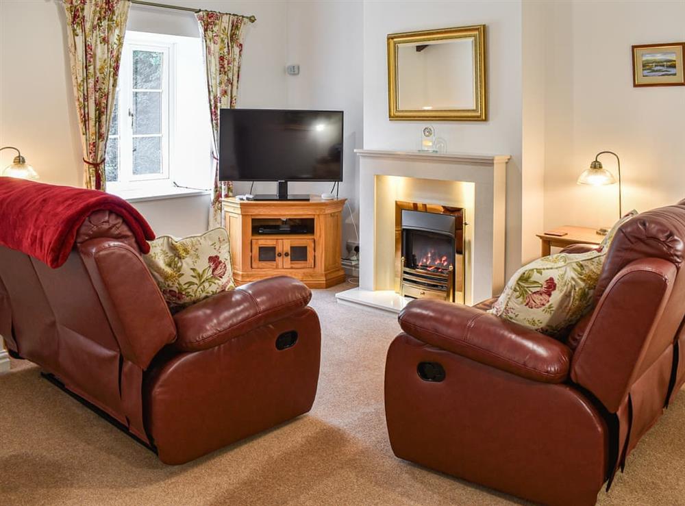 Living room at Tyddyn Sydney Bach in Treborth, near Caernarfon, Gwynedd