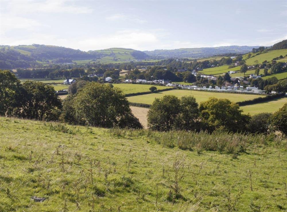 View looking west from the footpath/bridleway running through the farm at Tyllwyd Farmhouse in Capel Bangor, near Aberystwyth, Dyfed
