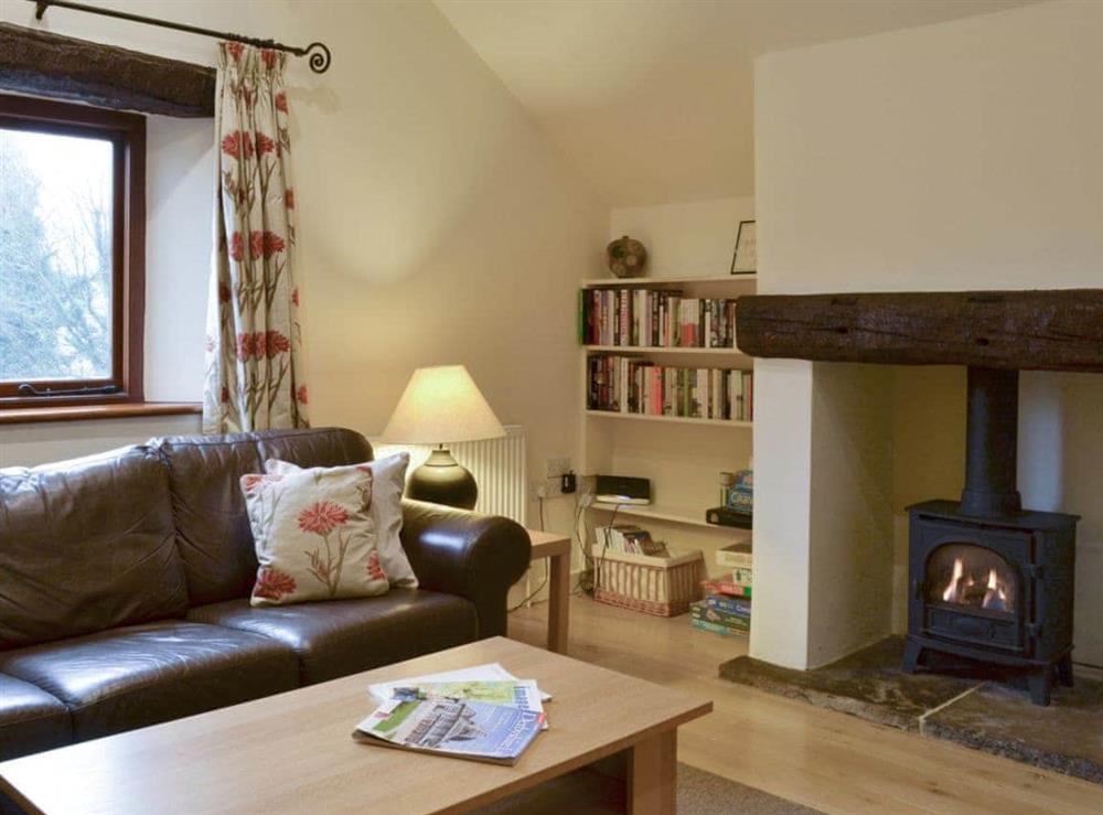 Cosy living room at Tythe Barn in Grindleford, Derbyshire., South Yorkshire